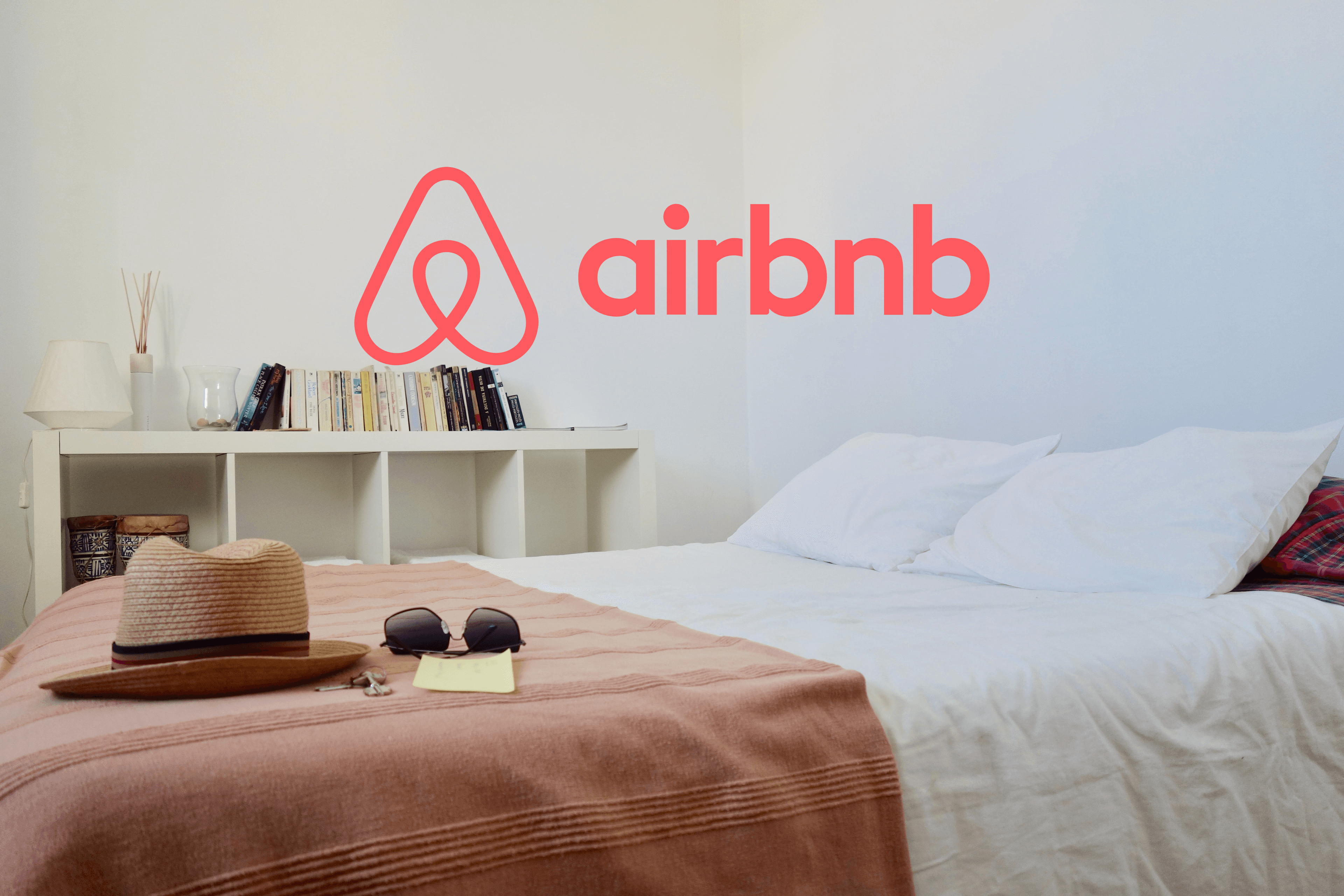Bed with Airbnb logo