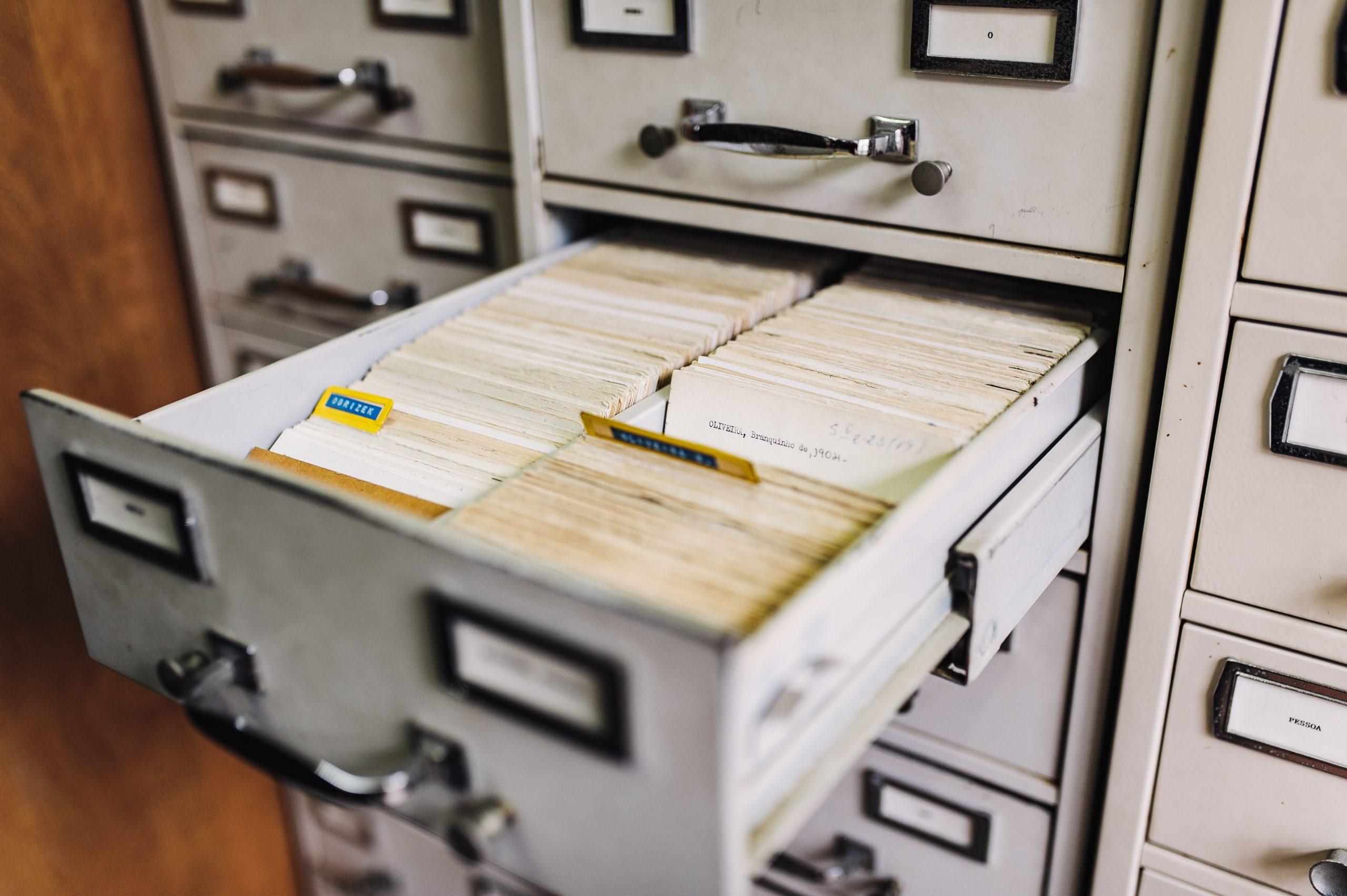 Filing cabinet with plenty of files